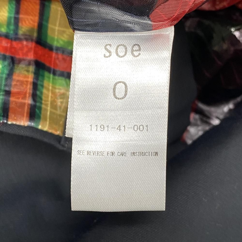 中古】soe READY TO WEAR ステンカラー ジャケット ブラック サイズ0