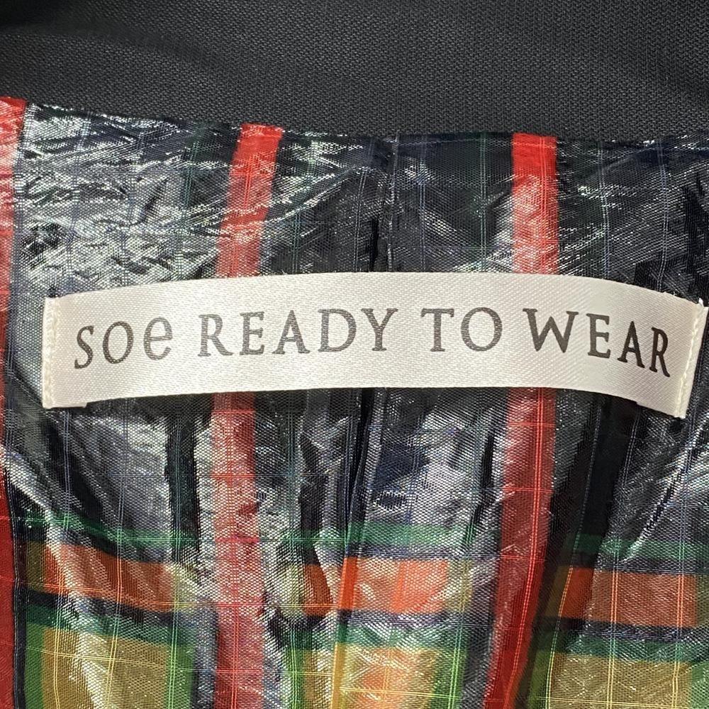 中古】soe READY TO WEAR ステンカラー ジャケット ブラック サイズ0