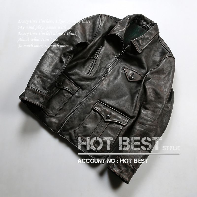 1.4mm カウハイド 20 s ニュースマンコート レザージャケット カーコート 染料仕上げ ウォッシュ加工 牛革