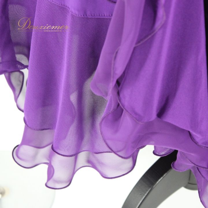  社交ダンス 衣装 上下セット ツーピース パーティ衣装 女性用 レディース オールシーズン ACROSS パープル系 紫 ラインストーン レース パーティー ダンス衣装 練習着 フォーマル ストレッチ スカート ワンピース 衣装セット かわいい ドレス ダンス衣装 社交ダンス