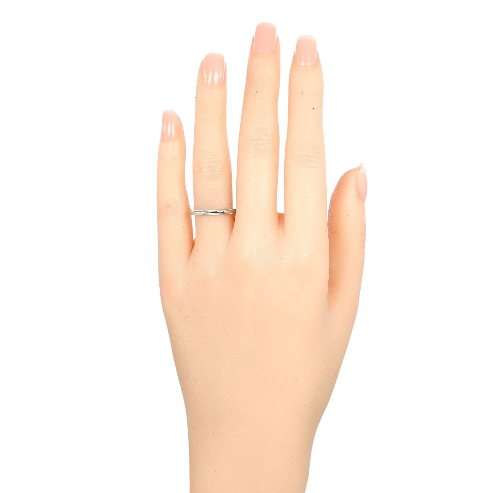 TIFFANY-Co. ティファニー トゥギャザー ミルグレイン 2 mmバンド Pt 950プラチナ 10号 レディース 3.2 g リング 指輪