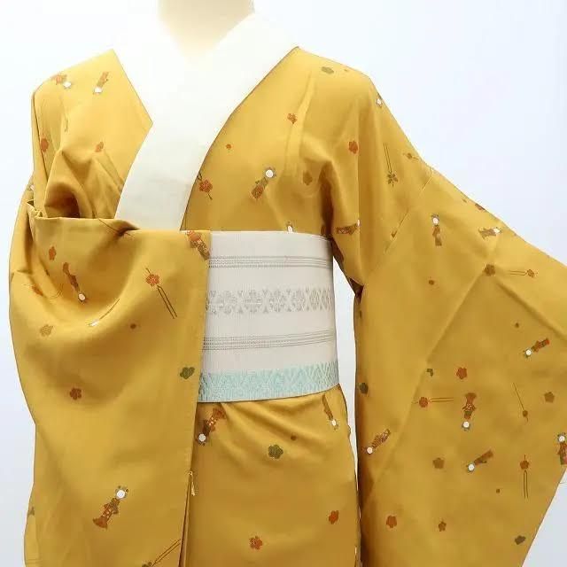 百華❀Y3634◇美品 正絹 単衣 やまと誂製 袖無双 居敷当て・半襟付