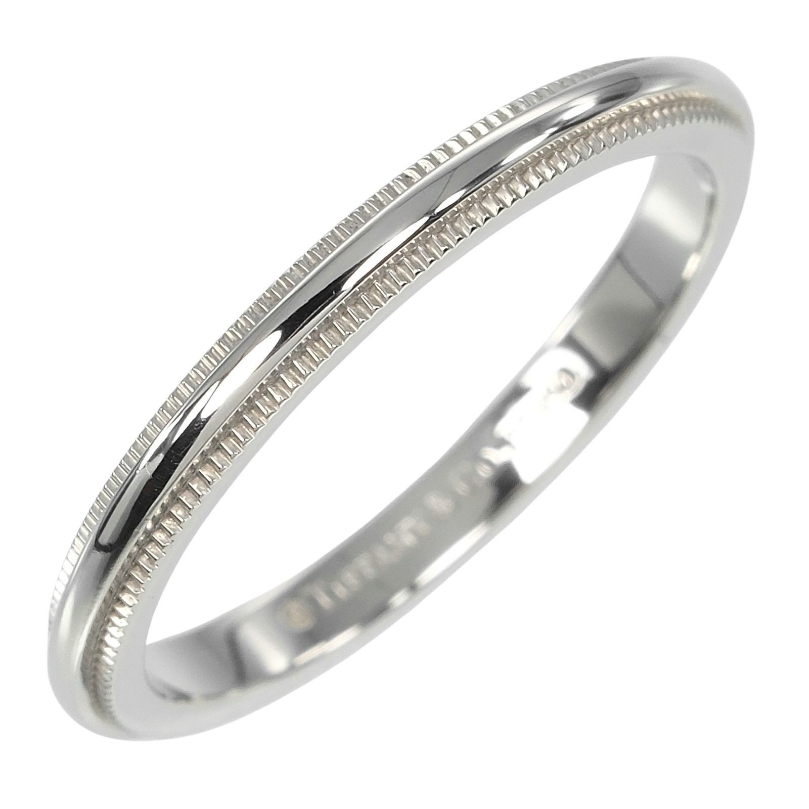 TIFFANY-Co. ティファニー トゥギャザー ミルグレイン 2 mmバンド Pt 950プラチナ 11号 レディース 3.3 g リング 指輪