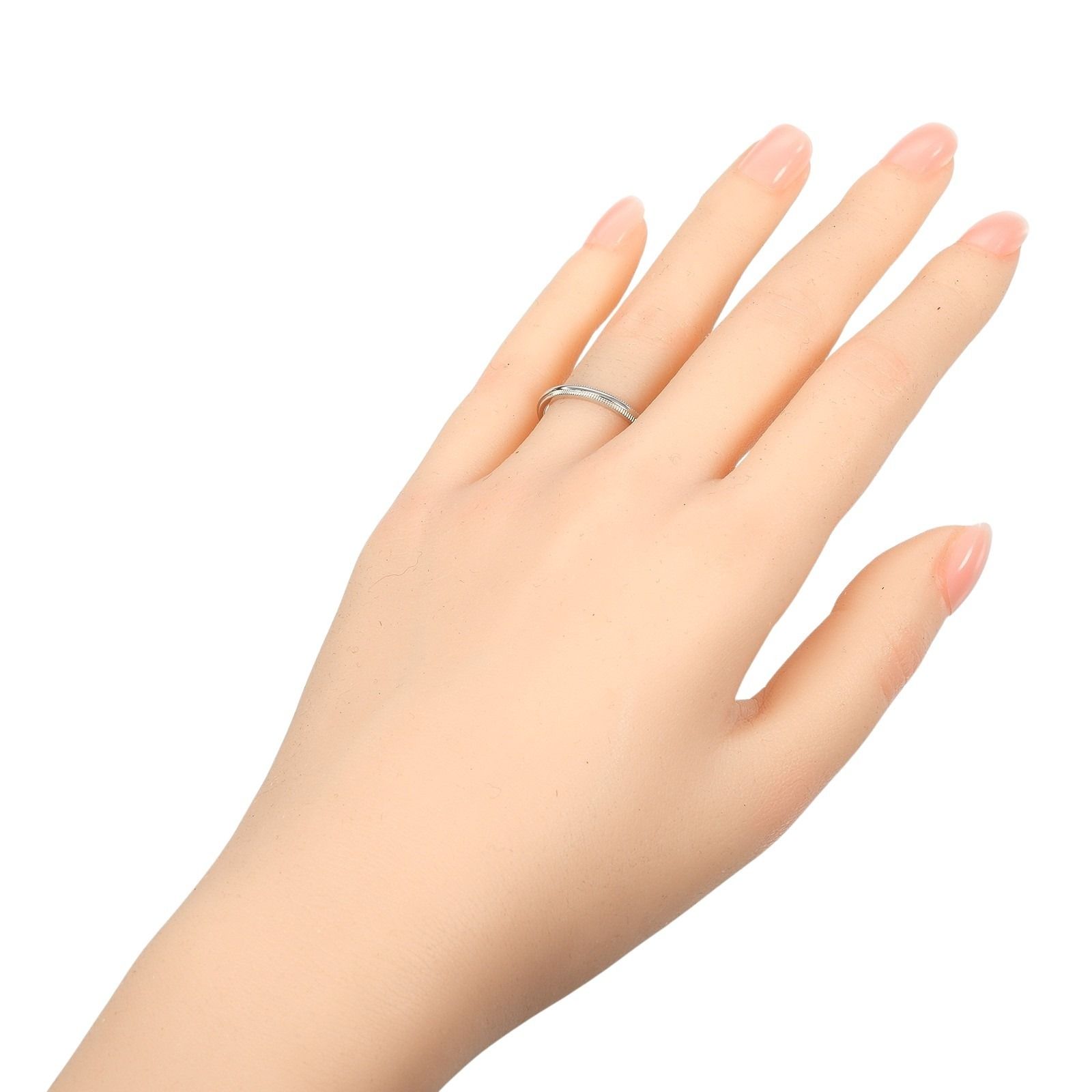 TIFFANY-Co. ティファニー トゥギャザー ミルグレイン 2 mmバンド Pt 950プラチナ 11号 レディース 3.3 g リング 指輪