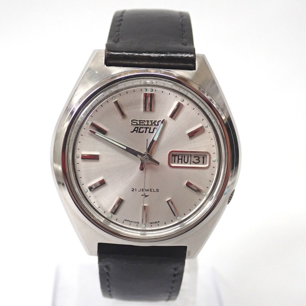 FtTh656703 セイコー 腕時計 自動巻き アクタス 7019-8010 白文字盤 メンズ SEIKO