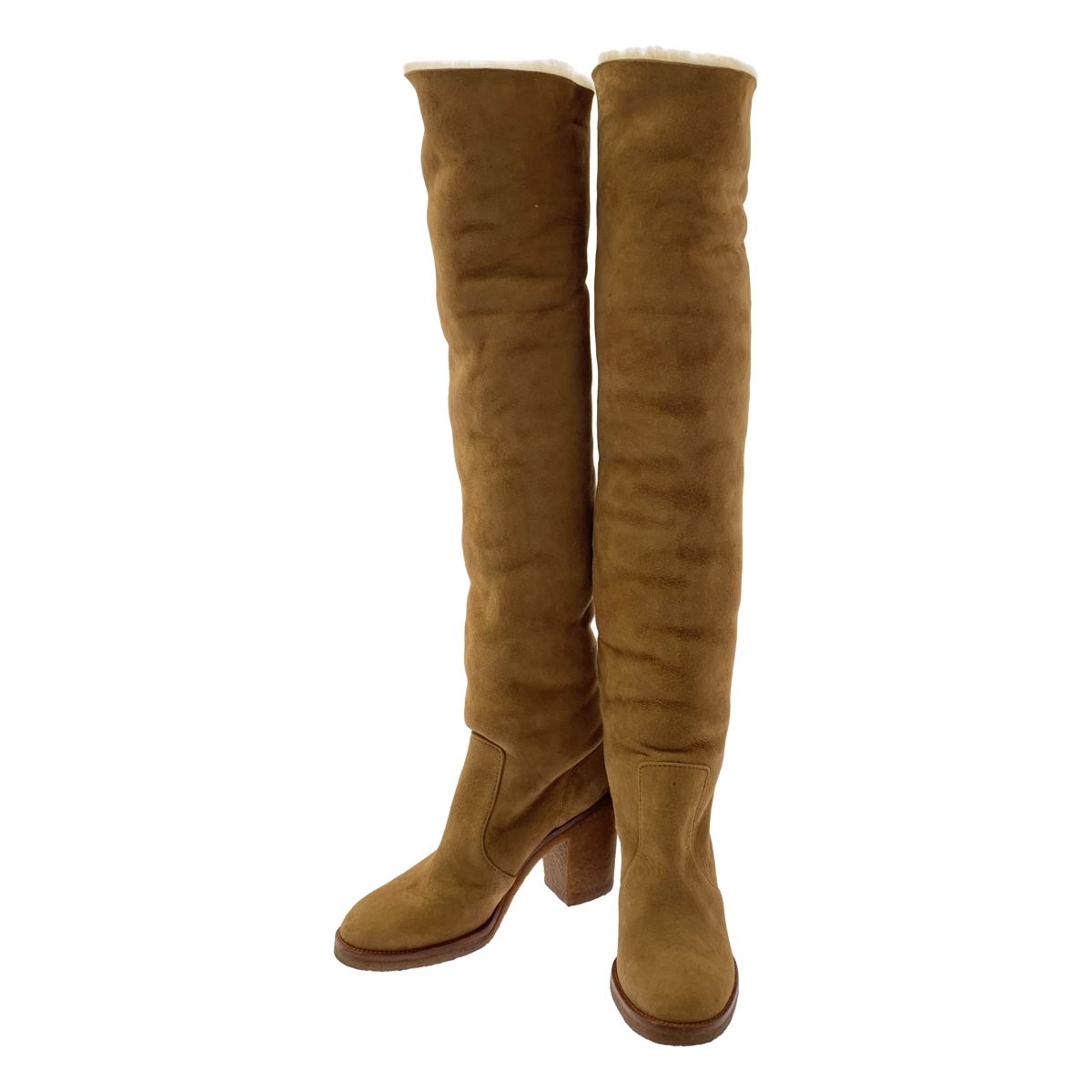 CHANEL / シャネル | ココマーク ボア ロングヒールブーツ | 38