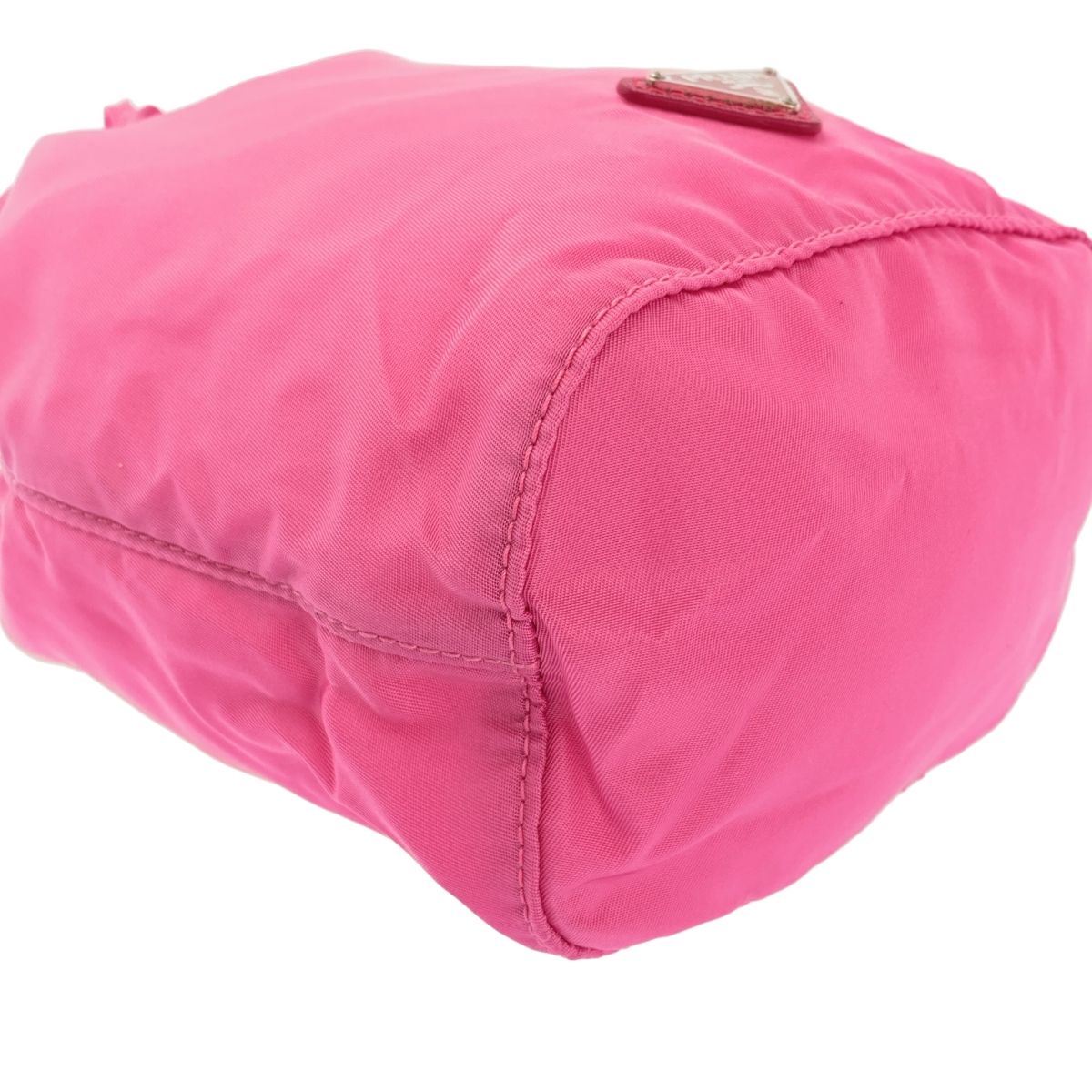 適度な PRADA プラダ ナイロン ポーチ 巾着 ピンク シルバー レディース