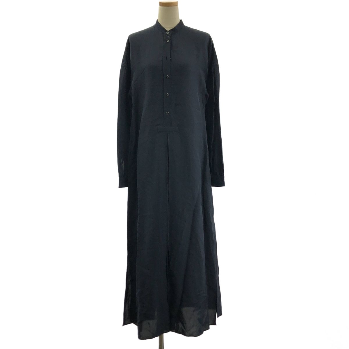 JIL SANDER / ジルサンダー | レーヨン リネン バンドカラー シャツ