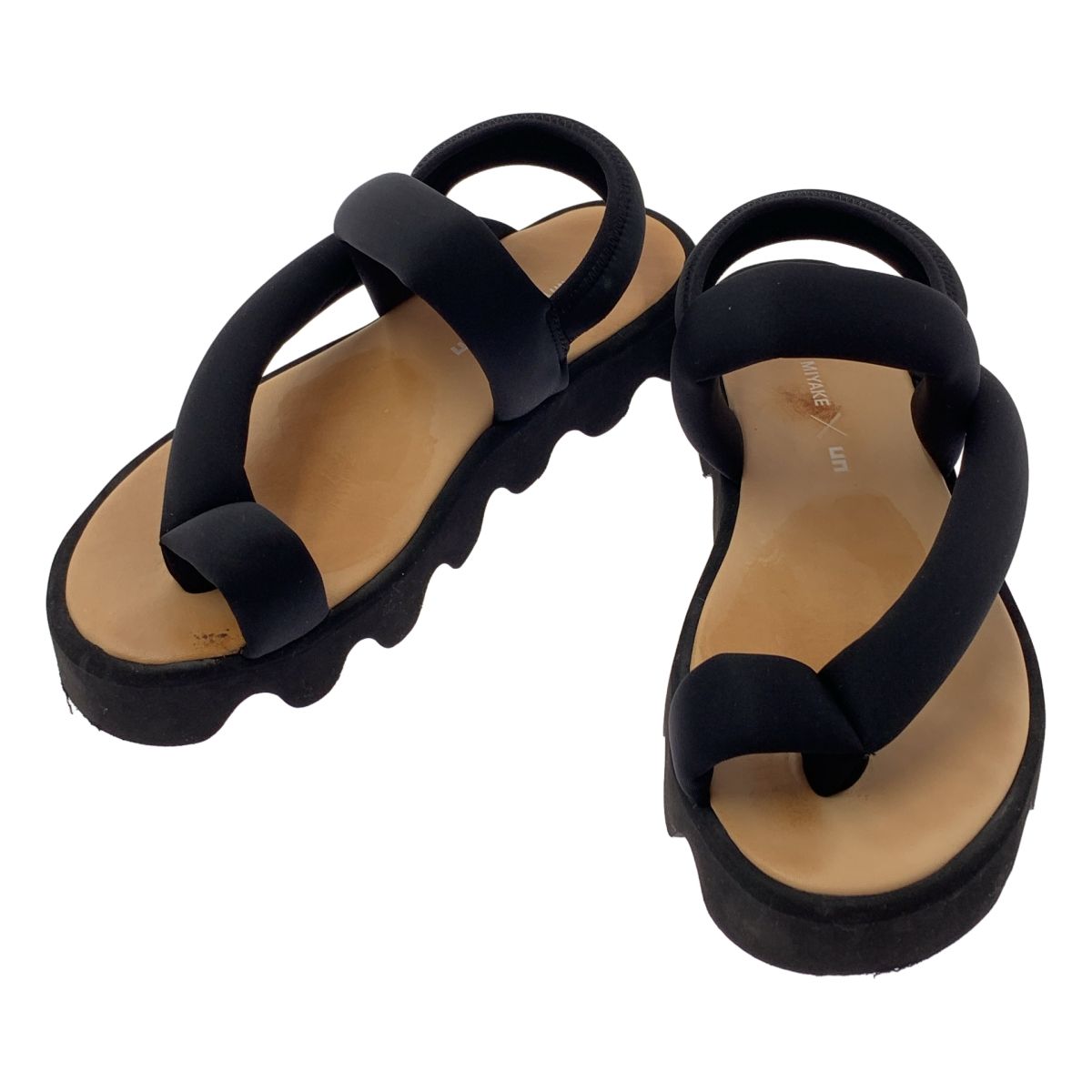 ISSEY MIYAKE イッセイミヤケ UNITED NUDE Bounce Sandal サンダル 38 ブラック ベージュ レディース