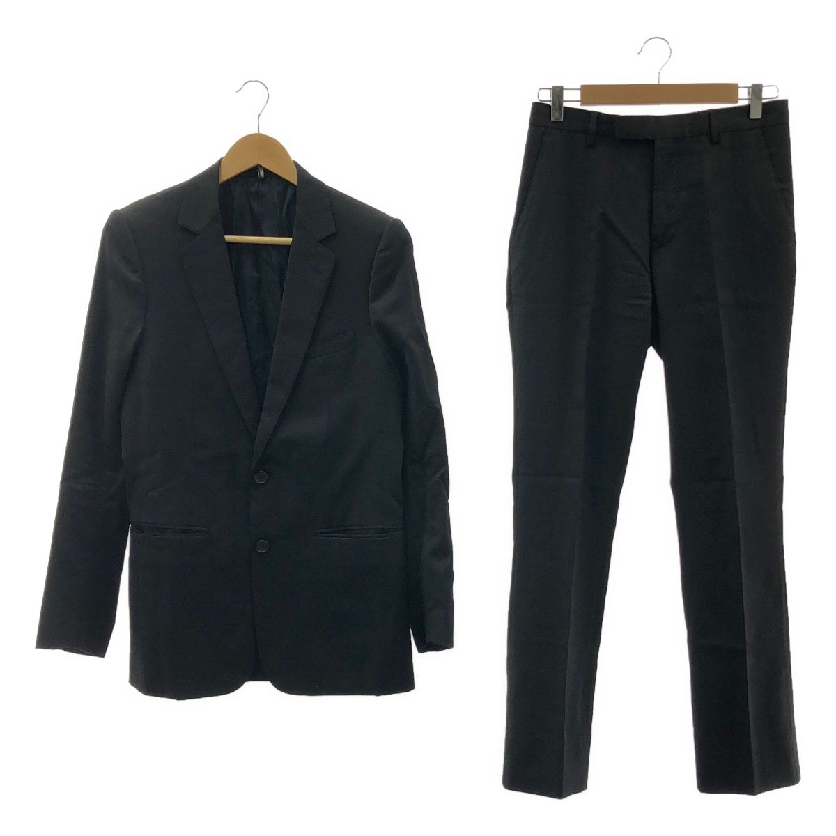 Dior homme ディオールオム 2006AW セットアップ エディ期 ウール 2B テーラードジャケット フ スラックス 44 ブラック メンズ