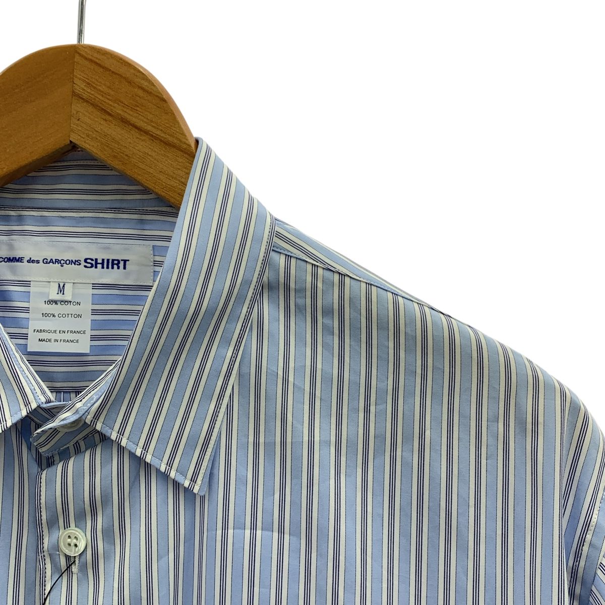 COMME des GARCONS SHIRT コムデギャルソンシャツ FOREVER WIDE CLASSIC フォーエバー ワイド クラシック ストライプシャツ M ブルー メンズ