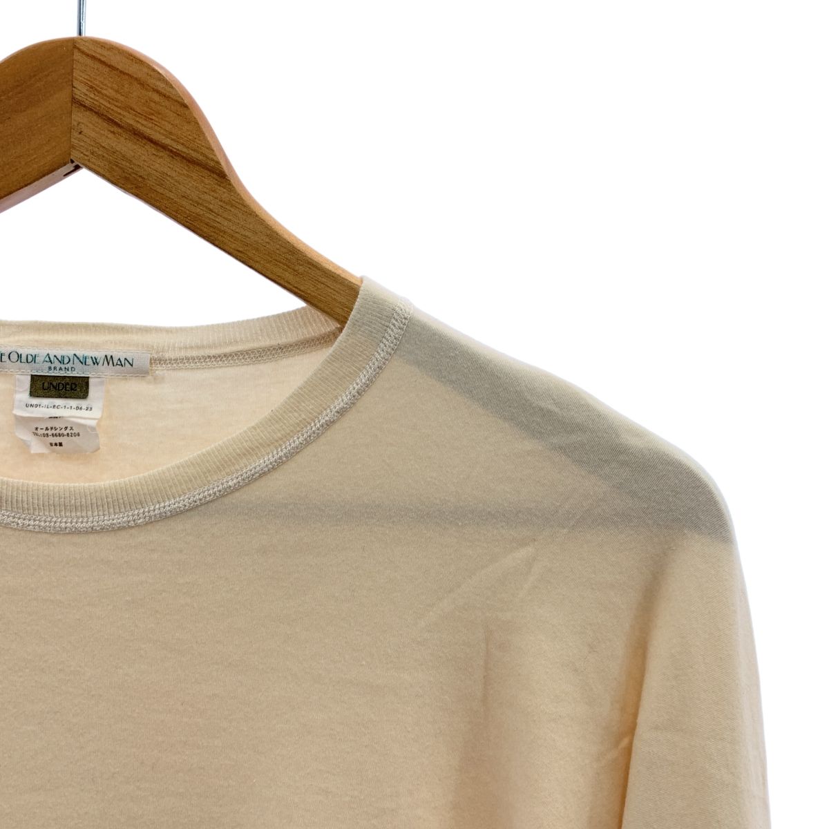 YE OLDE AND MAN イー アンドニューマン UNDER 01 コットン クルーネック ロングスリーブカットソー 生成り メンズ