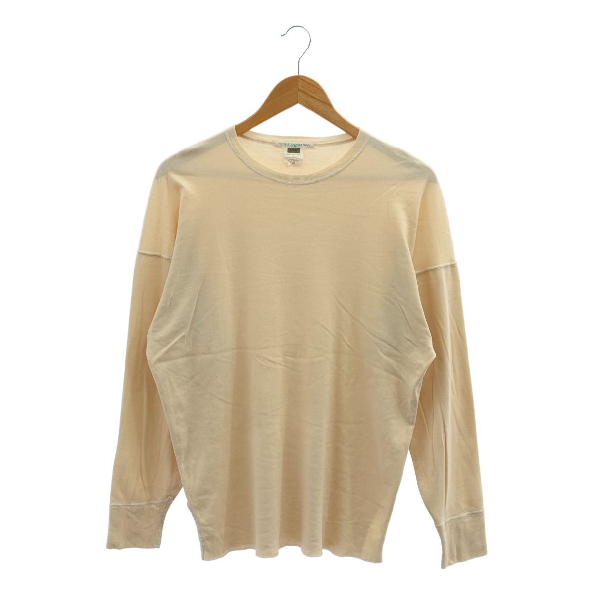 YE OLDE AND NEW MAN イー アンドニューマン UNDER01 コットン クルーネック ロングスリーブカットソー 生成り メンズ