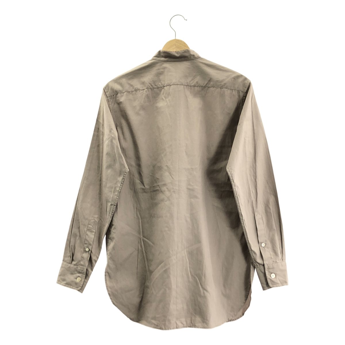 AURALEE / オーラリー | WASHED FINX TWILL SHIRTS バンドカラーシャツ | 0 | グレージュ | レディース AURALEE / オーラリー | WASHED FINX TWILL SHIRTS バンドカラーシャツ