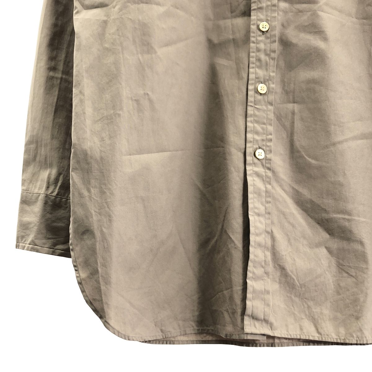 AURALEE / オーラリー | WASHED FINX TWILL SHIRTS バンドカラーシャツ | 0 | グレージュ | レディース AURALEE / オーラリー | WASHED FINX TWILL SHIRTS バンドカラーシャツ