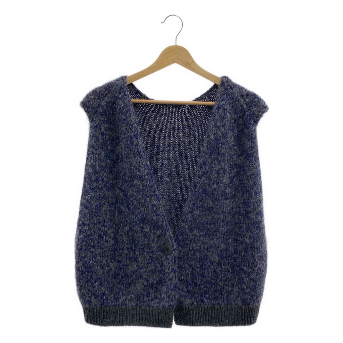 mina perhonen ミナペルホネン 2025AW laone ライネ アルパカ モヘヤ ニット セーター ベスト 38 navy mix レディース