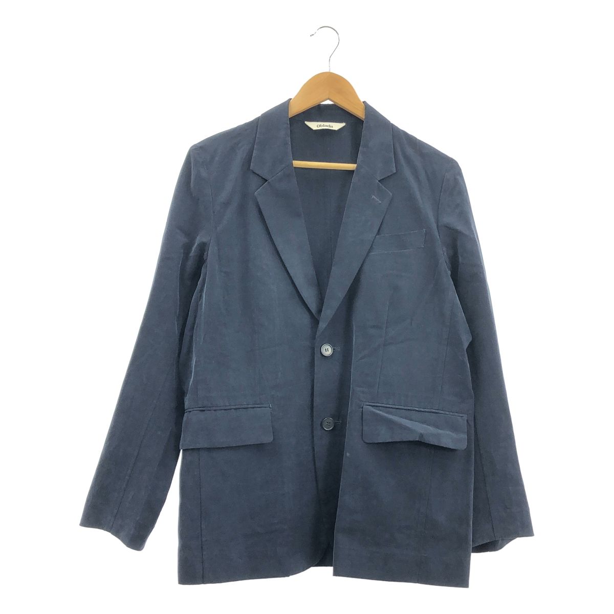 oblada オブラダ キュプラ コットン 2 B テーラードジャケット S ネイビー レディース