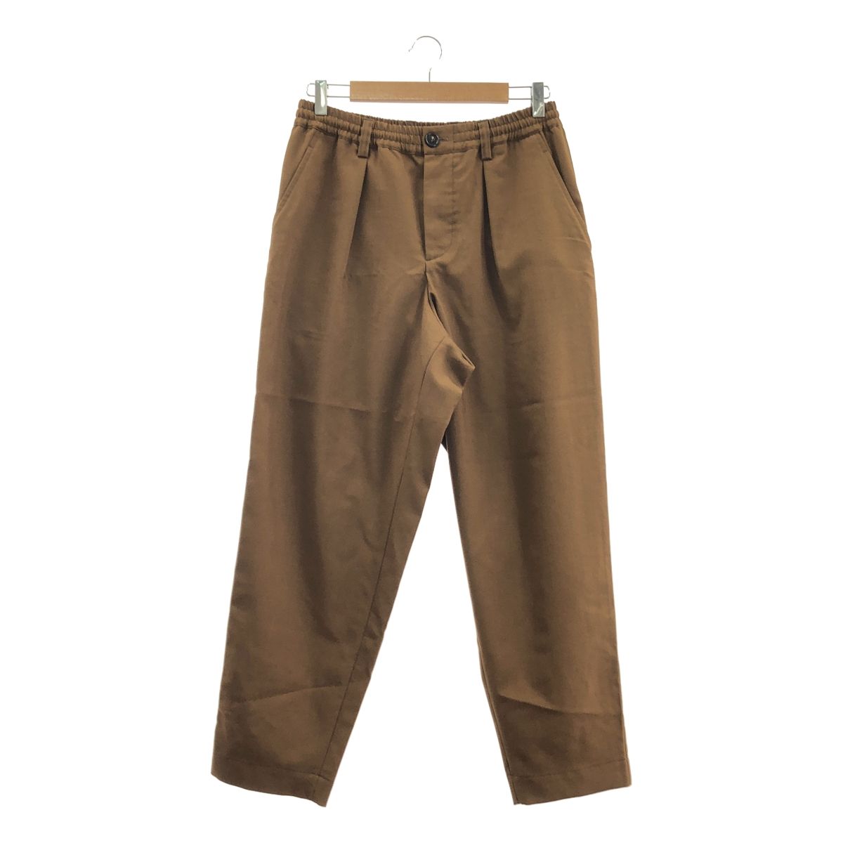 MARNI マルニ トロピカルウール タック テーパード イージーパンツ 44 ブラウン メンズ