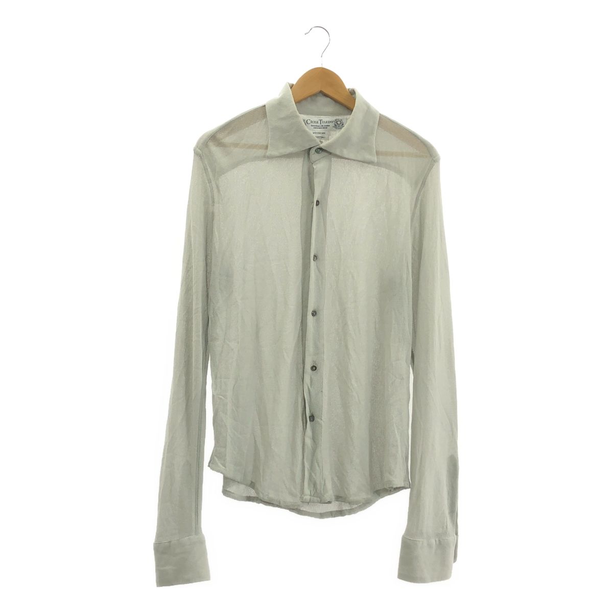 Cecile Tulkens セシルトゥルケンス VISCOSE MIX SHIRTING ニット シャツ L グレー メンズ