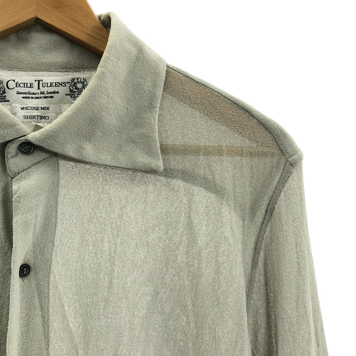 Cecile Tulkens セシルトゥルケンス VISCOSE MIX SHIRTING ニット シャツ L グレー メンズ