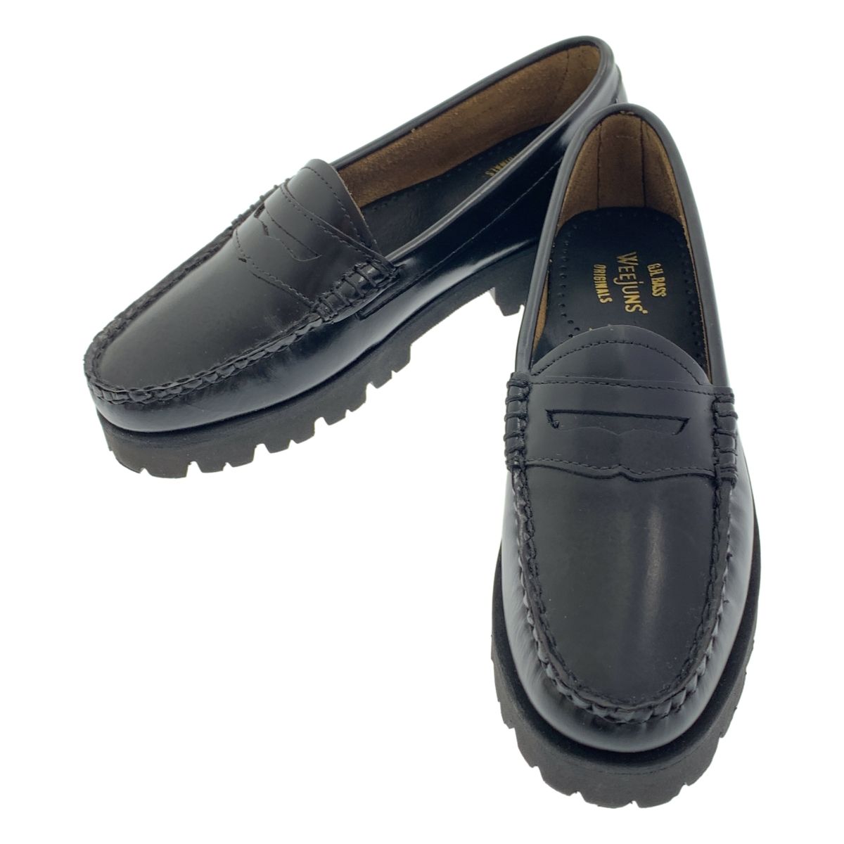 G H BASS ジーエイチバス レザー コインローファー 革靴 4 black レディース