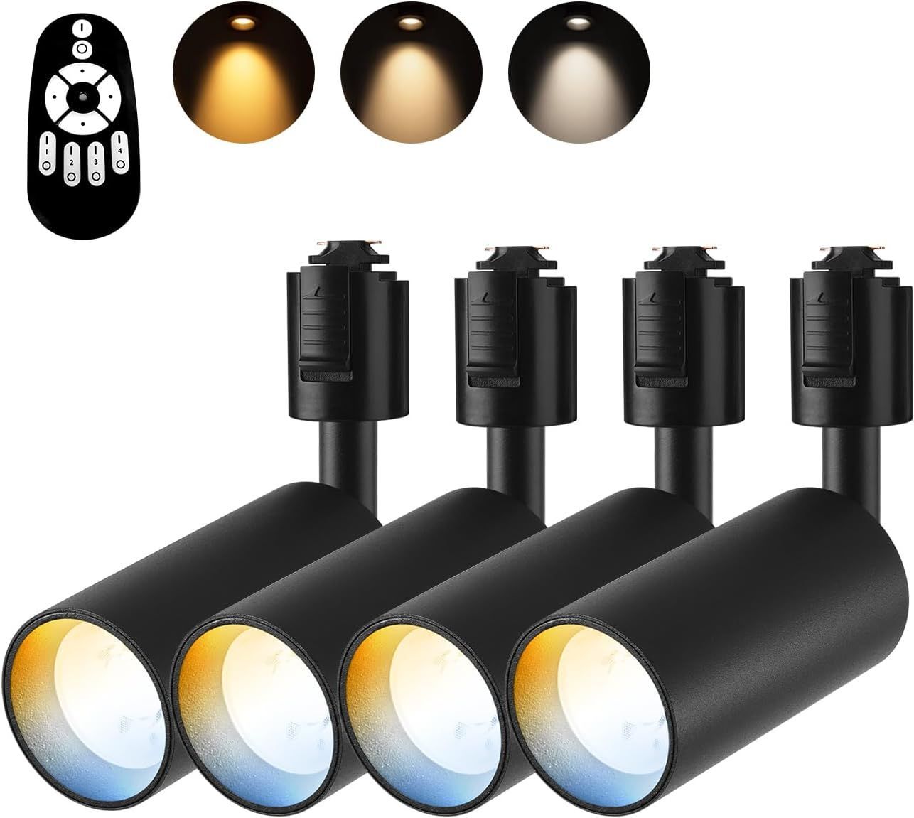 ANWIO スポットライト セット ダクトレール用 4 5 W 40 W型相当 リモコン付き ライティングレール用 LED内蔵式 電球不要 北欧 角度可動 取付簡単 電気 コンセント 壁 天井 おしゃれ 電球色 昼白色 照明器具 屋内照明 LED一体型照明