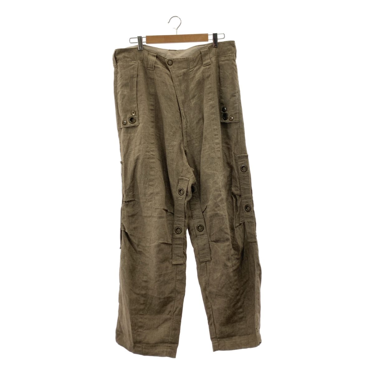 Y s for men ワイズフォーメンヨウジヤマモト 2007SS リネン ホールデザイン ワイドパンツ 2 ベージュ メンズ