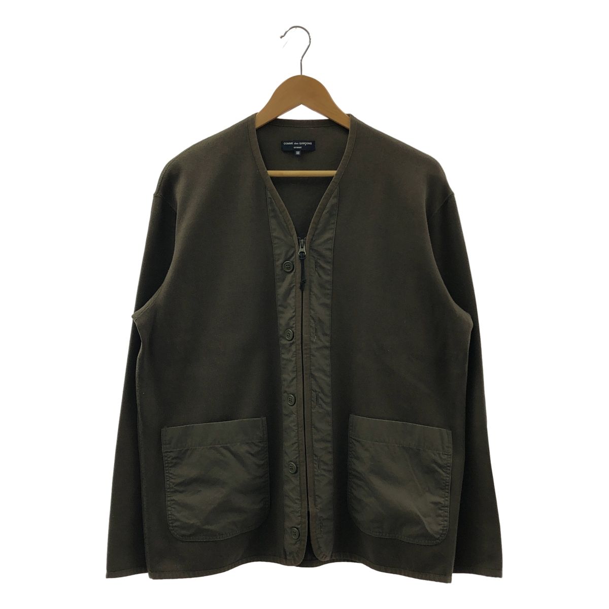 COMME des GARCONS HOMME コムデギャルソンオム 2025SS コットン ダブルフェイス 2WAY カーディガン M カーキ メンズ