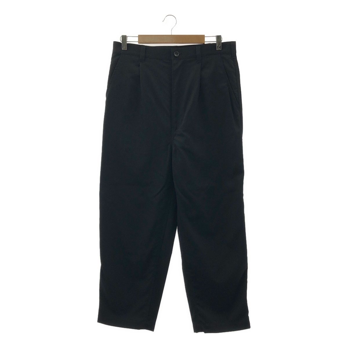 COMME des GARCONS HOMME コムデギャルソンオム 2021AW ウールギャバ タック テーパードパンツ S ブラック メンズ