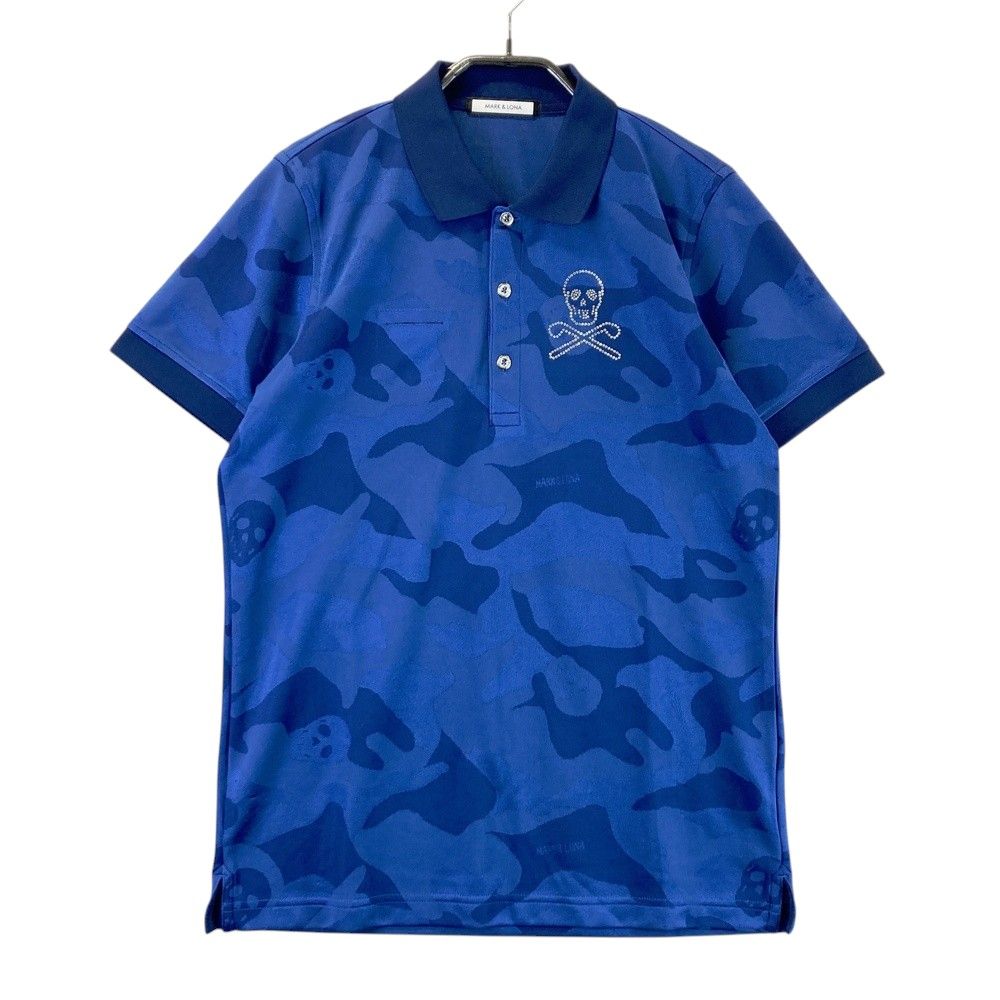 サイズ 46 MARK-LONA マークアンドロナ 半袖ポロシャツ カモフラ柄 ネイビー系 240101454844 ゴルフウェア メンズ ストスト