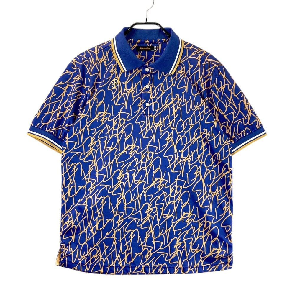 サイズ L RESURRECTION レザレクション 半袖ポロシャツ 総柄 ネイビー系 240101537808 ゴルフウェア メンズ ストスト
