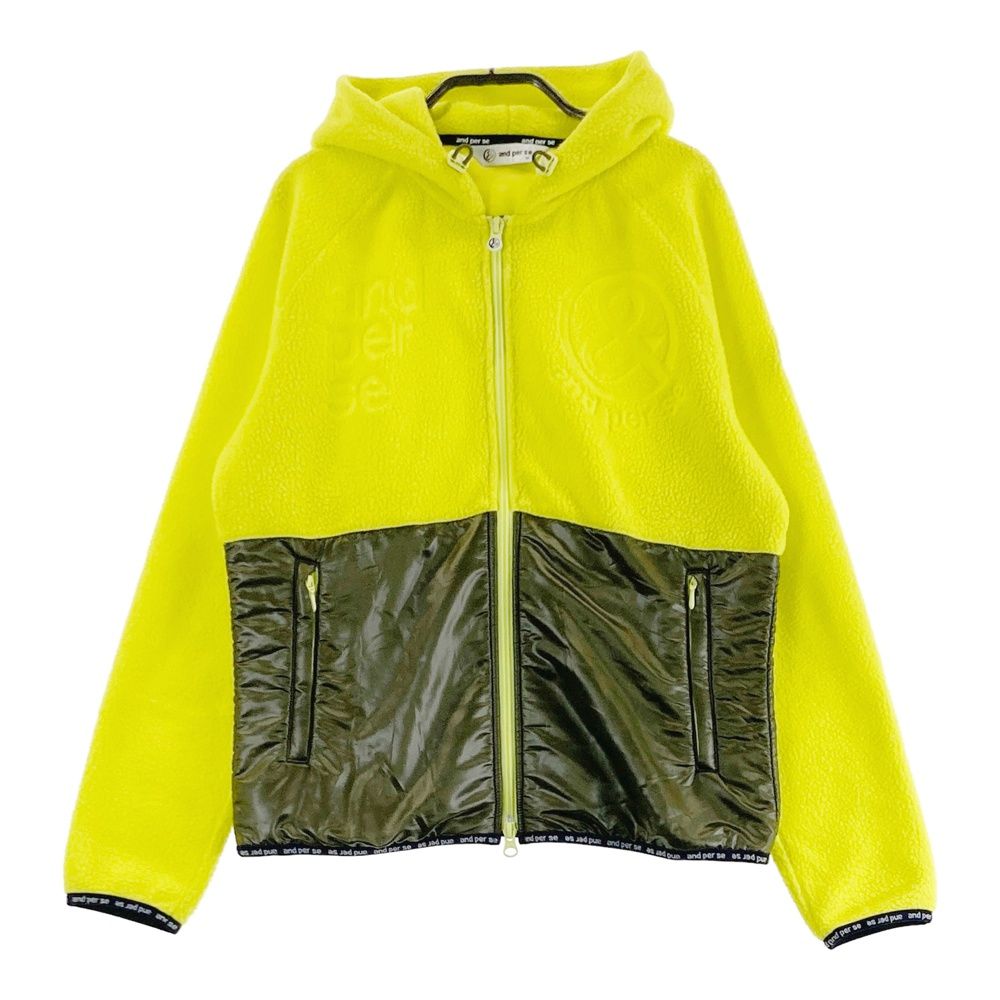 サイズ M AND PER SE アンパスィ 蓄熱 長袖ジップ フリースジャケット イエロー系 240101561393 ゴルフウェア レディース ストスト