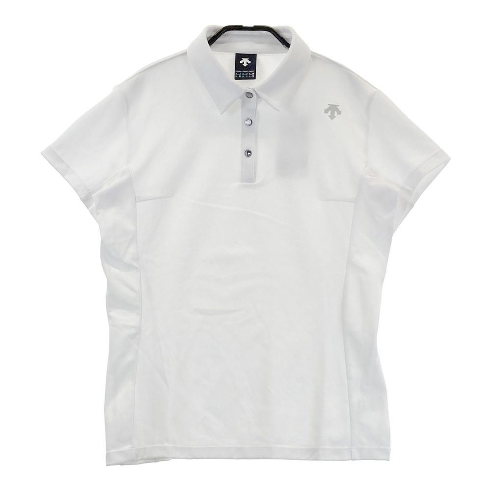 サイズ L DESCENTE GOLF デサントゴルフ モデル ロゴ入り 半袖ポロシャツ ホワイト系 240101561685 ゴルフウェア レディース ストスト
