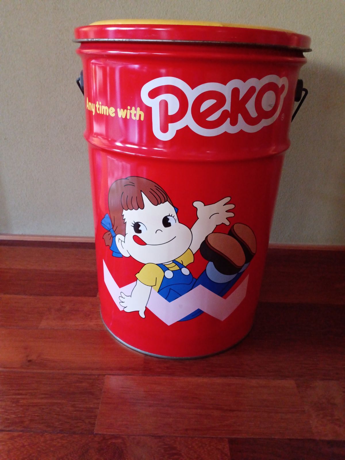 不二家ぺこちゃん ぽこちゃん スツール缶 ペール缶 高さ43cm 昭和