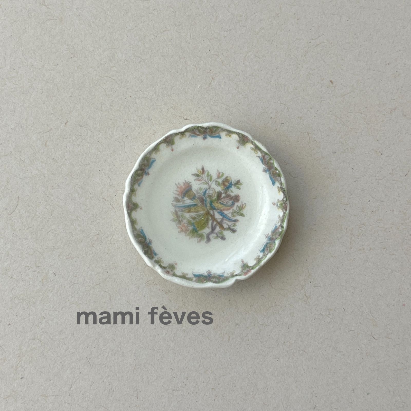 フェーヴ クラシック皿⑧ 1996年 フランス フェーブ ミニチュア陶器