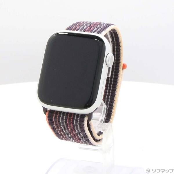 〔 品〕 Apple Watch Series 8 GPS 45 mm シルバーアルミニウムケース エルダーベリースポーツループ 258