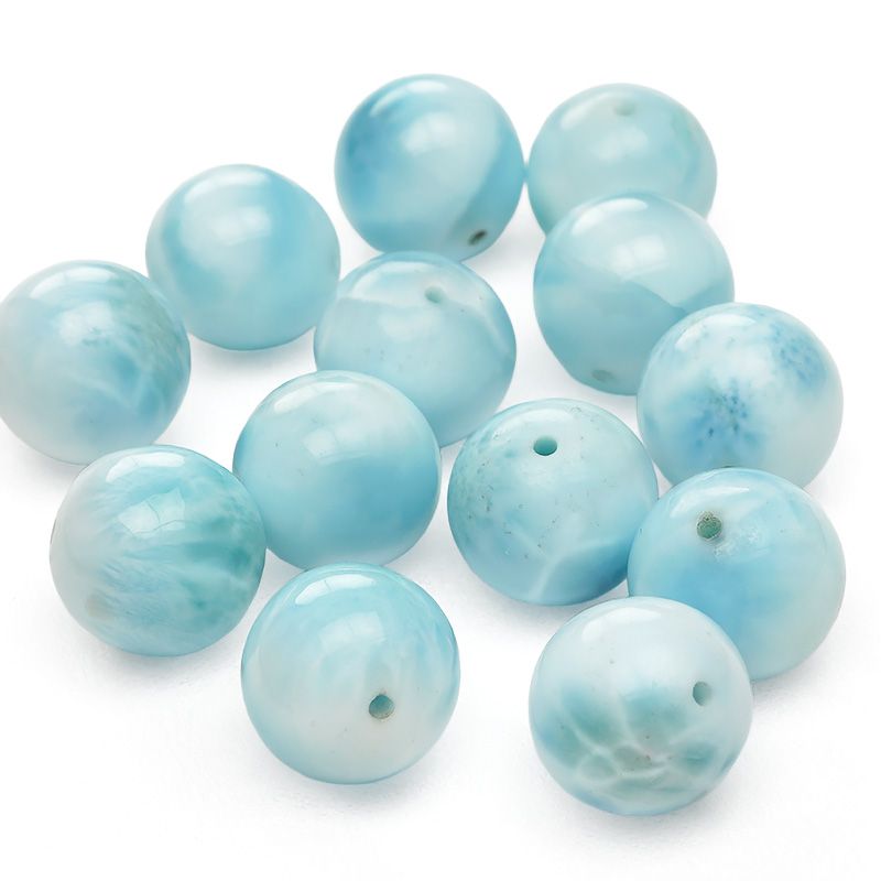 【ドミニカ産】22mmラリマーの丸玉(穴あり) ドミニカ産】22mmラリマーの丸玉(穴あり)