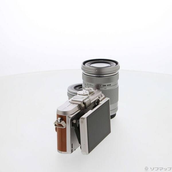 〔 品〕 PEN E-PL8 EZダブルズームキット ブラウン 262