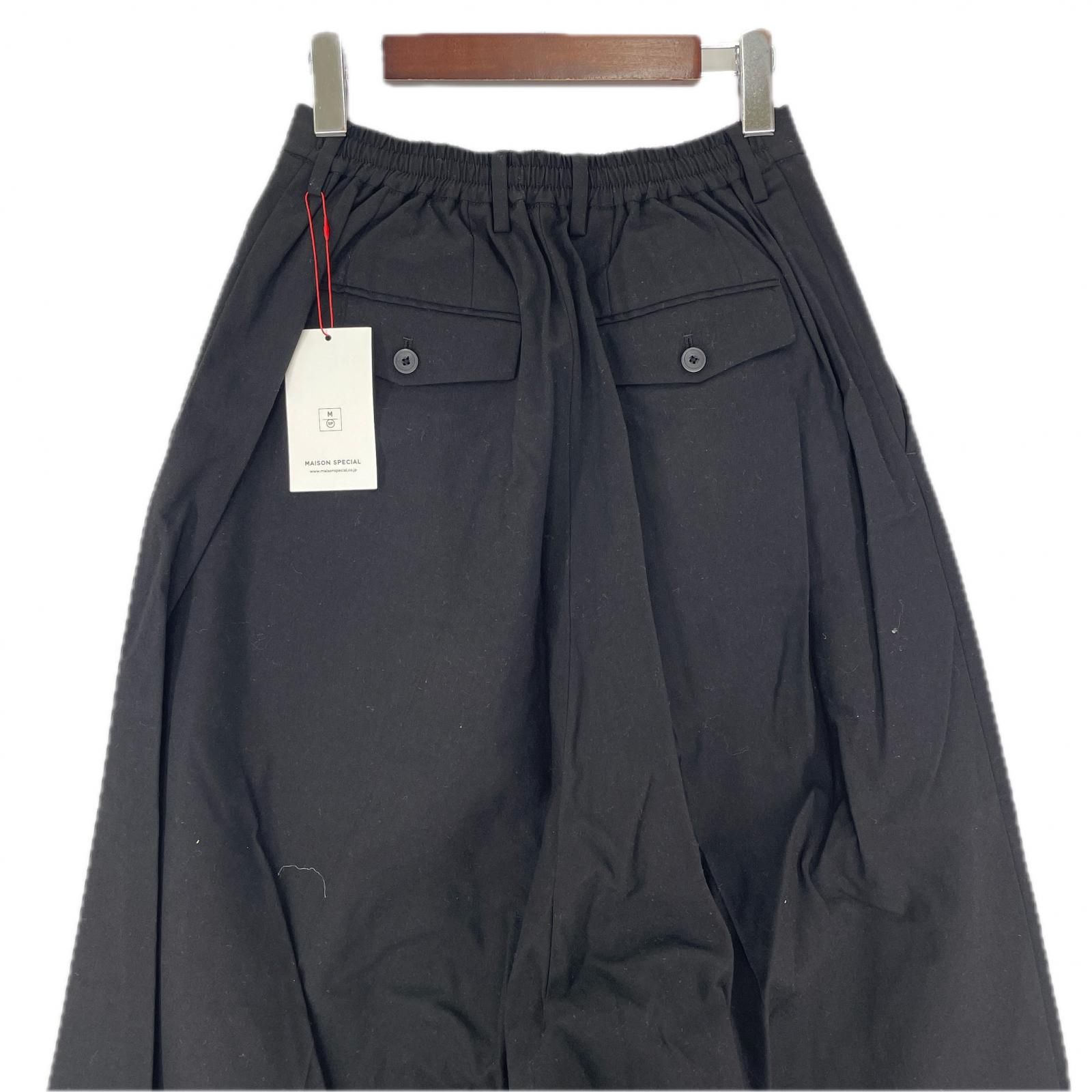 MAISON SPECIAL メゾン ツータック ワイドパンツ size0 ブラック