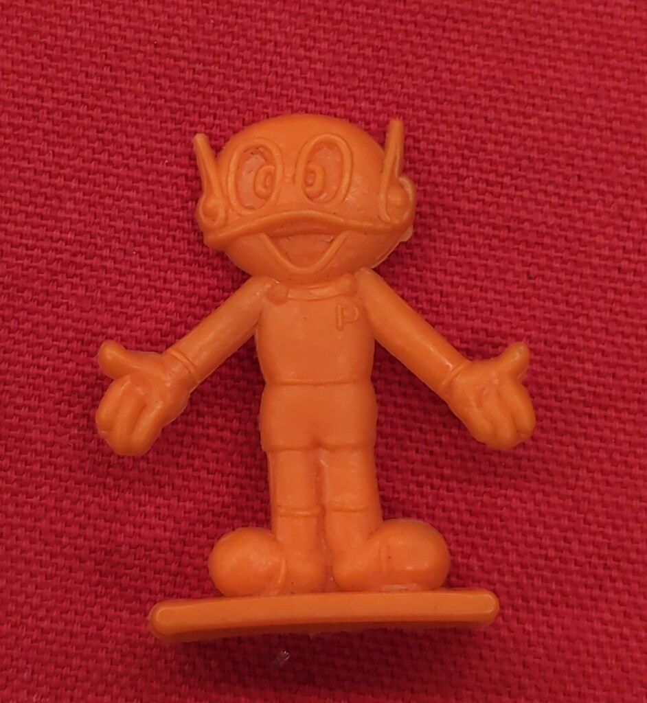 不二家 おまけ 藤子不二雄 1-赤 パーマンスタンド 両手ひらき 30mm