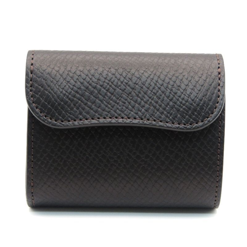 WILDSWANS ワイルドスワンズ 三つ折り財布 M3型 型押しイングリッシュブライドル ENO イーノ コンパクト ブラック 黒 80007215