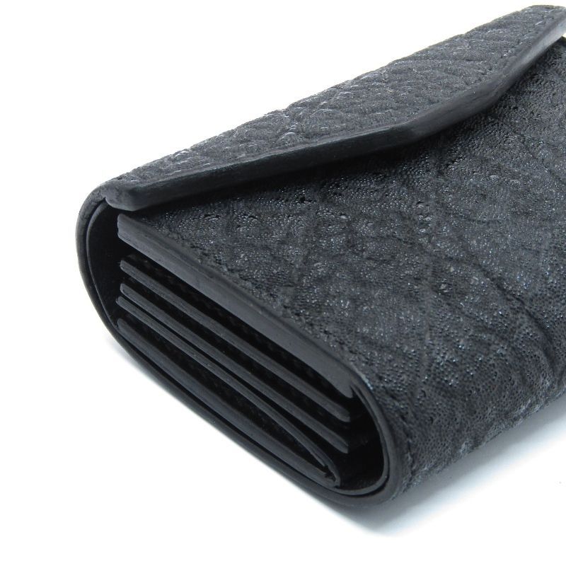 陽気な Three2Four スリーツーフォー 三つ折り財布 RAD 黒桟エレファント ミニ財布 象革 手縫い ブラック 黒 80007220 影響力のある