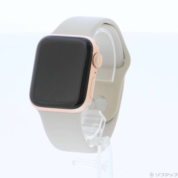 〔 品〕 Apple Watch SE 第1世代 GPS 40mm ゴールドアルミニウムケース スターライトスポーツバンド 377