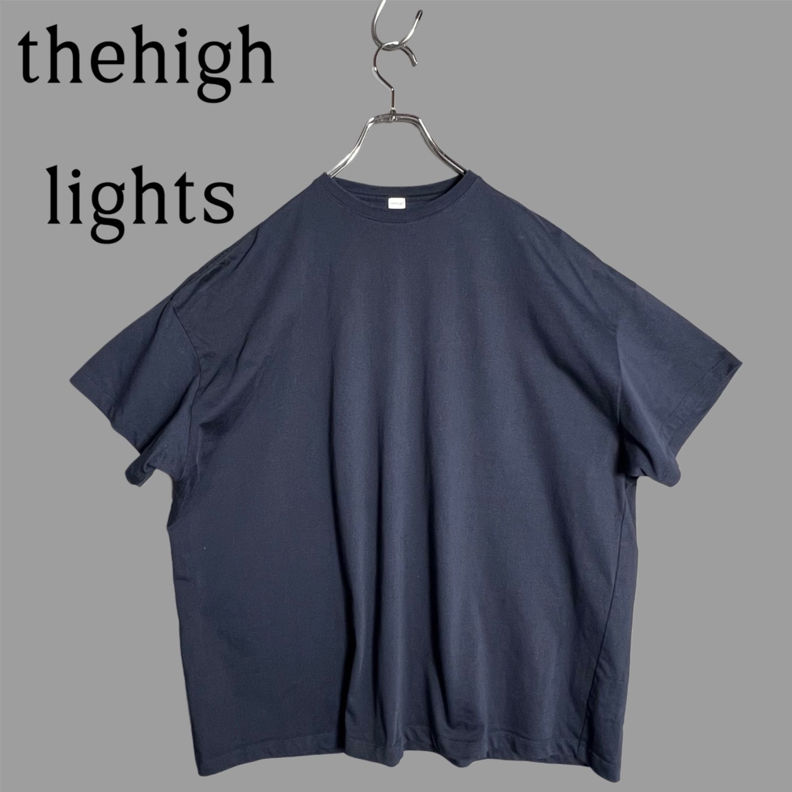 ザハイライツ Big tee ネイビー オーバーサイズボーイフレンドTシャツ