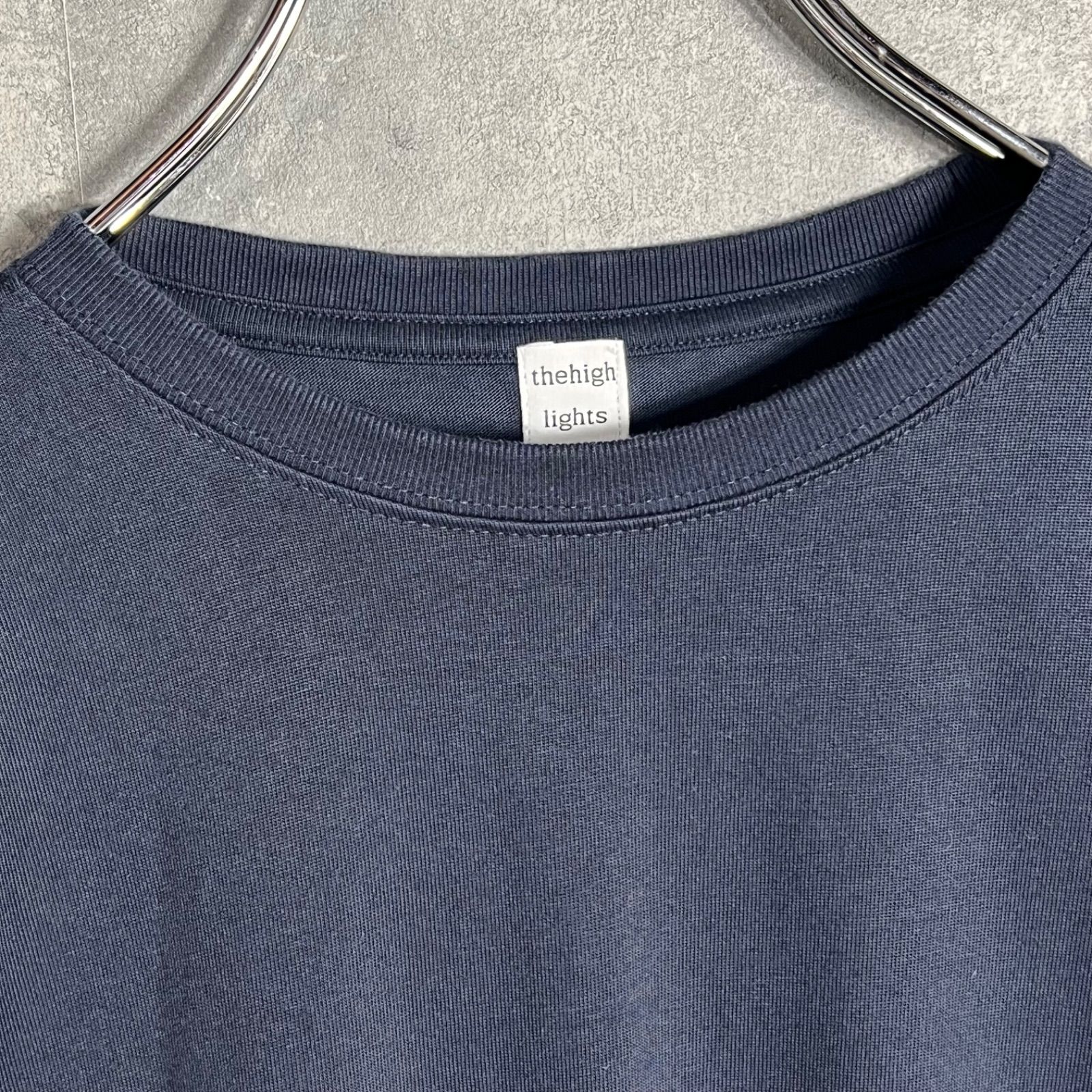 ザハイライツ Big tee ネイビー オーバーサイズボーイフレンドTシャツ