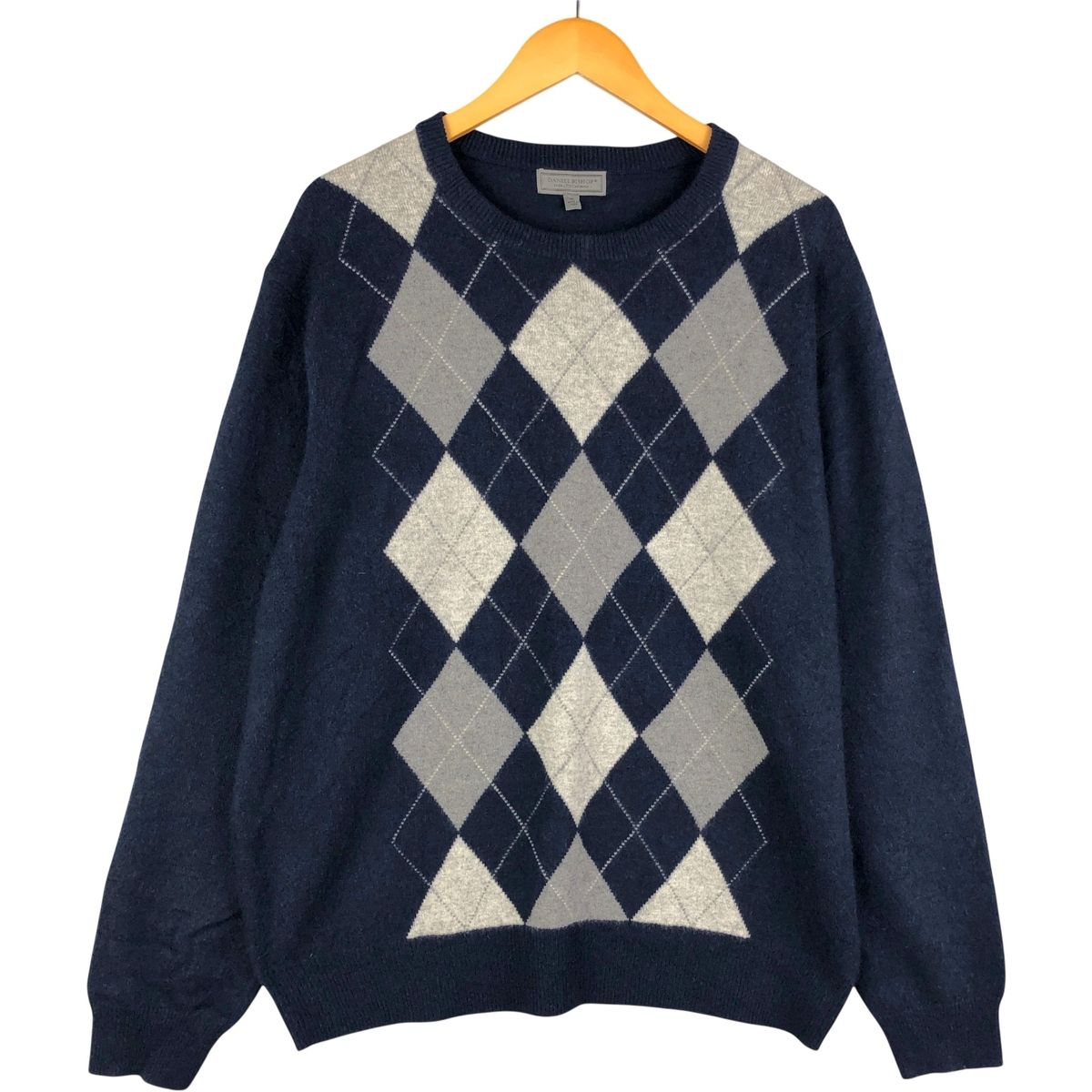 古着 DANIEL BISHOP アーガイル柄 カシミアニットセーター メンズXL相当 eaa600148