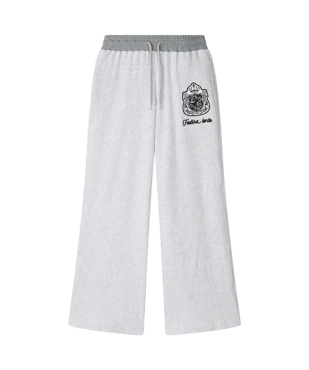 eessay ワッフル フーディー フードジップアップ ライトグレー セットアップ