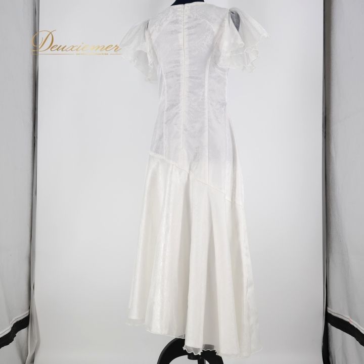 フラダンス 衣装 ワンピース ドレス ホワイト系 マカマカ シンプル