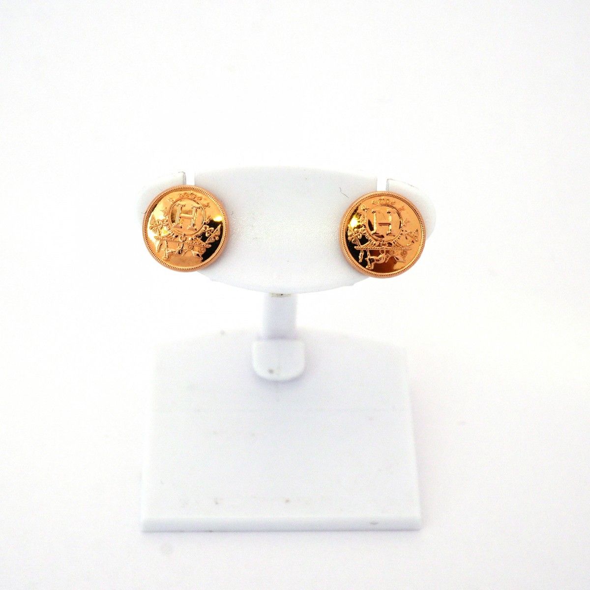 5 jmb 0974 エルメス ピアス エクスリブリス K 18 PG ピンクゴールド レディース