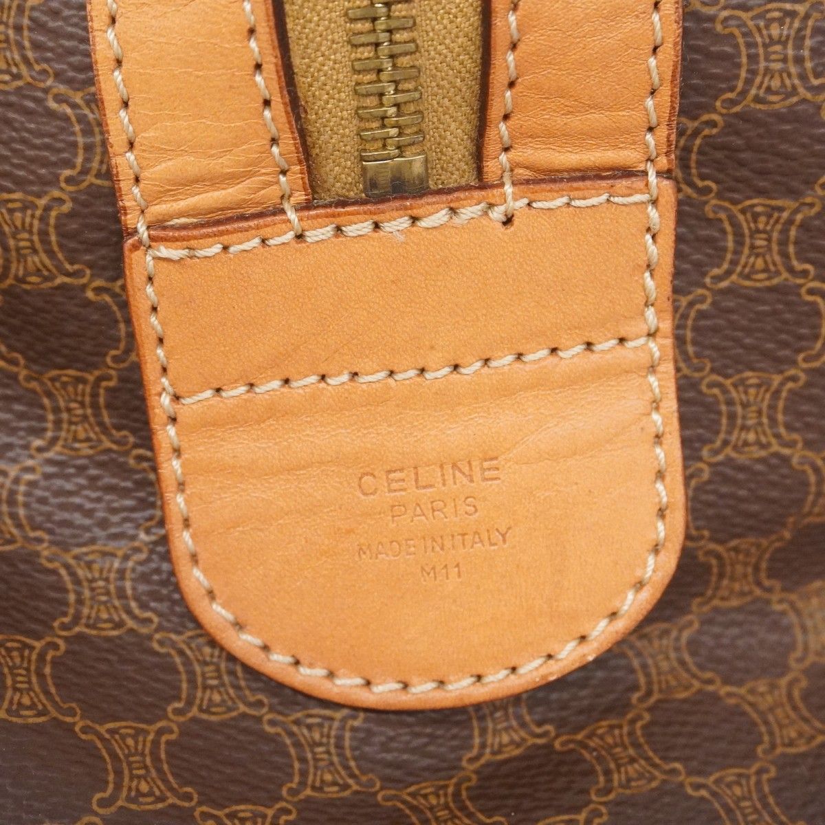 5oc1877 セリーヌ ボストンバッグ マカダム PVC ブラウン ゴールド金具 レディース GINKGOPHARMACY_COM